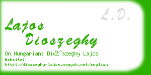 lajos dioszeghy business card